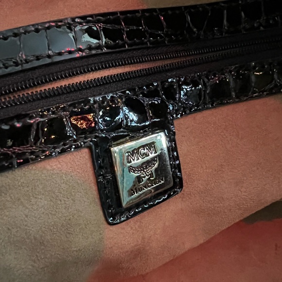 Authentic MCM Checkered Patent Leather Shoulder Bag - Picture 12 of 13